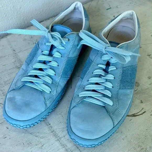 oXs Woobie suede leather baby blue preppy pastel sneaker luxury Blokecore 8 - Picture 4 of 15